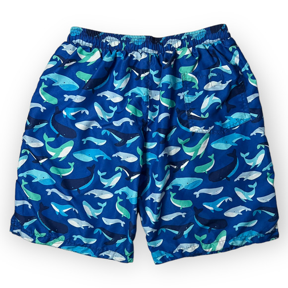 Billabong Boys Blue Whale Pattern Elastic Waist Mesh Lined Swim Trunks Size M - Picture 2 of 12